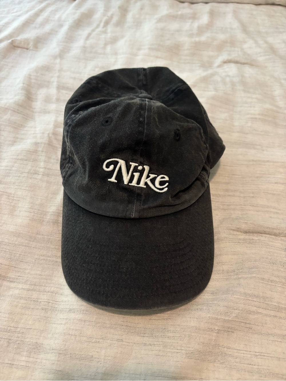 Nike Black Baseball Cap with White Script Logo